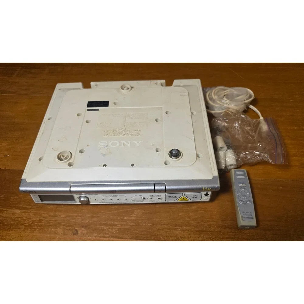Sony Liv ICF-CD543RM Under Cabinet Kitchen Radio CD Player w/ Remote & Hardware